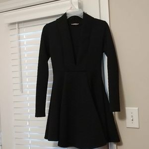 Black open front dress